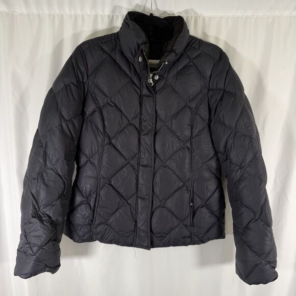 Eddie Bauer Goose Down Jacket Women's Medium Black Full Zip 700 Fill Power - Picture 1 of 15
